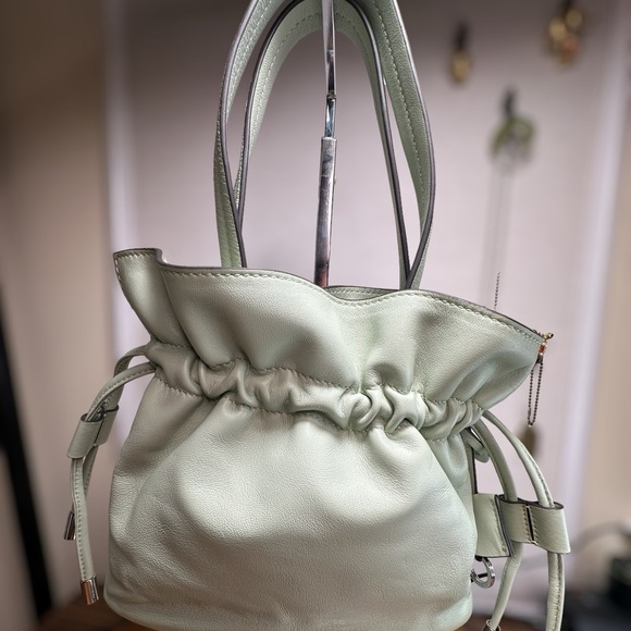 NWOT Radley London Sunny Rise Small Drawstring Crossbody Cucumber Nappa Leather - Picture 2 of 9